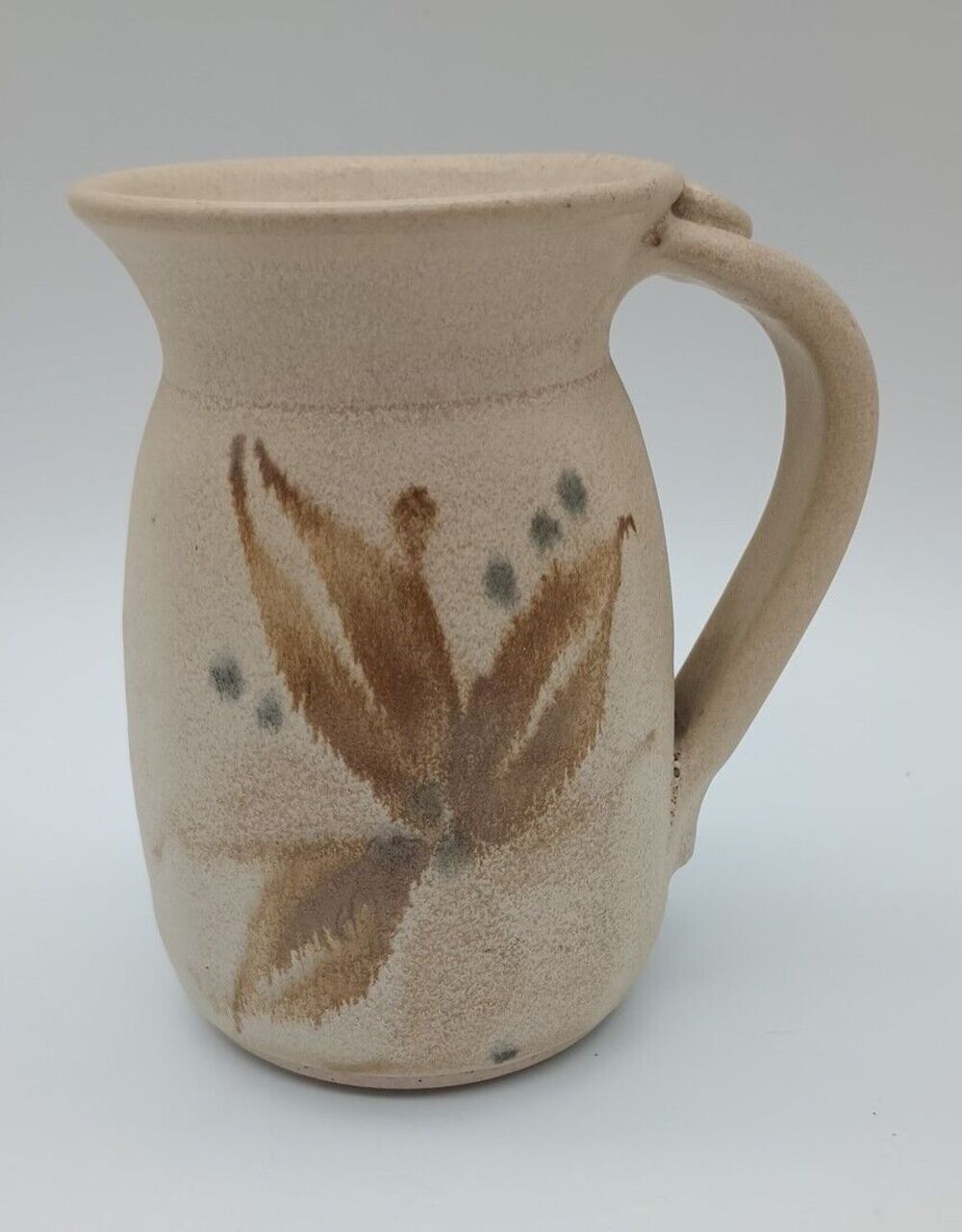 Pottery Art Dick Lehman Goshen Indiana Mug Tankard Matte Floral
